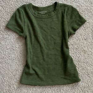 American Eagle Olive Ribbed Top